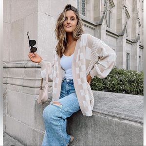 Checkered Cardigan - Brand new with tags!